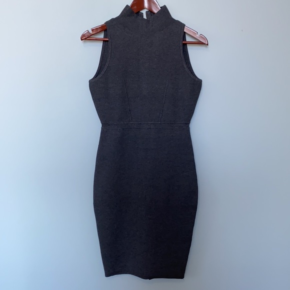 NWOT Milly Grey Sleeveless Mock turtleneck Sheath dress Size small - Picture 5 of 7